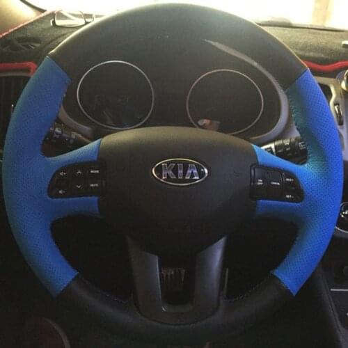 Customized Hand-Stitched Leather Car Steering Wheel Cover for Kia Sportage R Car Accessories