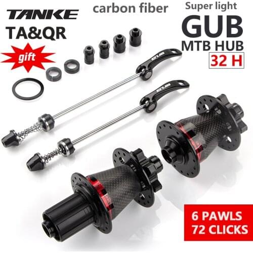 TANKE GUB 32 holes MTB bike hub carbon freehub 6 bearing 6 pawls 72rings 8 9 10 11 12 speed cassette flywheel bicycle Hub cyclin