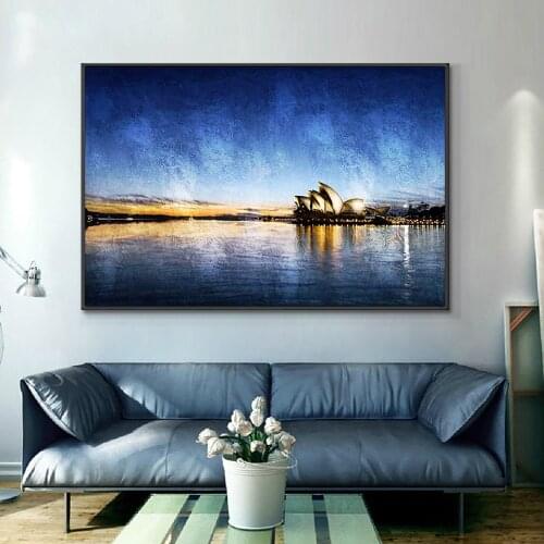 Abstract Blue Seascape Oil Painting 100% Hand Painted Modern Landscape Canvas Painting Wall Art For Living Room House Decoration