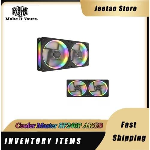 Cooler Master SF240P ARGB Quiet cooling chassis fan 240mm Square Framed Addressable RGB LED Fan Water Cooled Replacement Fan