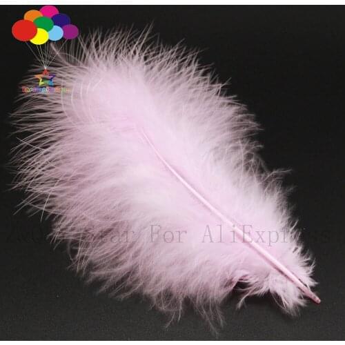 10-15CM (4-6 inches) natural 100PCS turkey hair dyed light pink full fleece decoration DIY jewelry show costume feather