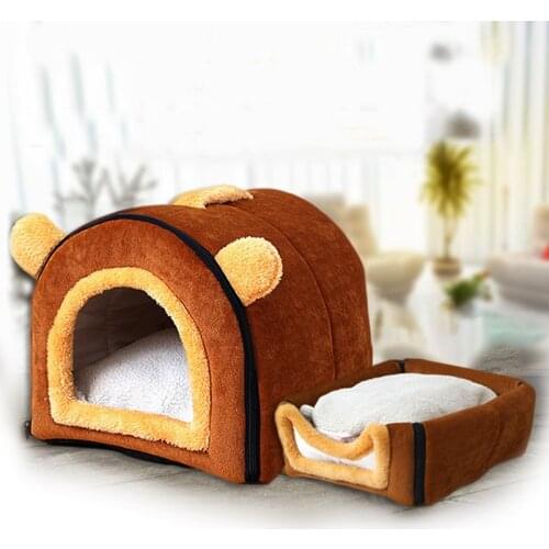 New winter warm dog cat house 3 in 1 luxuryStereo modeling pet bed sofa washable Four seasons Sleeping cabin deformable pet nest