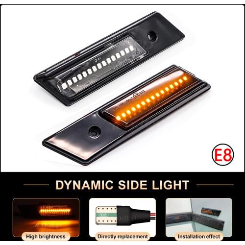 Pair Side Light LED Dynamic Turn Signal Lamp Side Fender Marker Indicator Sequential Blinker For BMW E32 E34 E36