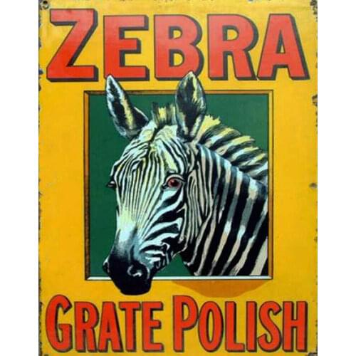 Zebra Grate Polish Advertisement Reproduction Metal POSTER TIN Sign WALL PLAQUE