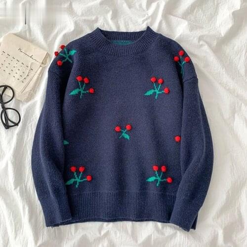 O Neck Pullover Long Sleeve Knit Sweater Women Loose Crazy Style Print Loose Pull Femme Coat Winter 2021 New Sueter