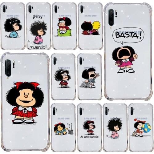 Quino e mafalda Phone Case Transparent For Samsung Galaxy A71 A21s S8 S9 S10 plus note 20 ultra