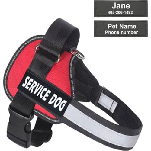 Adjustable Nylon Dog Harness Reflective Dog Collar Personalized Dogs Harness and Leash Set Dogs Vest ID Custom Patch Walking