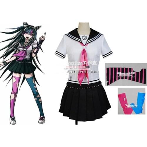 Super DanganRonpa Ibuki Mioda Cosplay Costume School Uniform Outfit Suit Halloween Carnival Costumes for Women Girls Custom Made