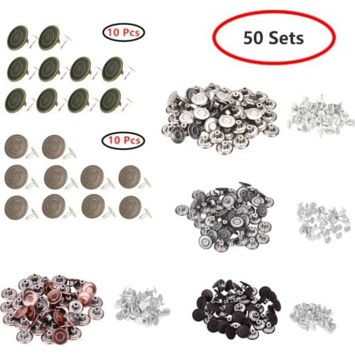 Metal Jeans Buttons 17mm Metal Versatile Instant Replacement Button with Rivets for Pants Overalls Jacket Clothes Accessories