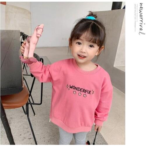 Girls spring sweaters baby kids girls autumn clothes coats long sleeve cotton childrens girls letters tops sweaters P4 205