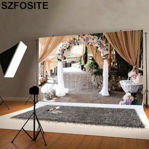 Romantic Flowers Wall Wedding Photography Background Bride Groom Church Engagement Party Room Decoration Photo Vinyl Backdrop