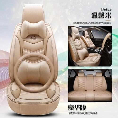 High Quality flax+leather car seat cover for Chery A13 Very Celer fulwin/Chevrolet Sail 3 / ( Front + Rear ) 5-seat Seat cushion