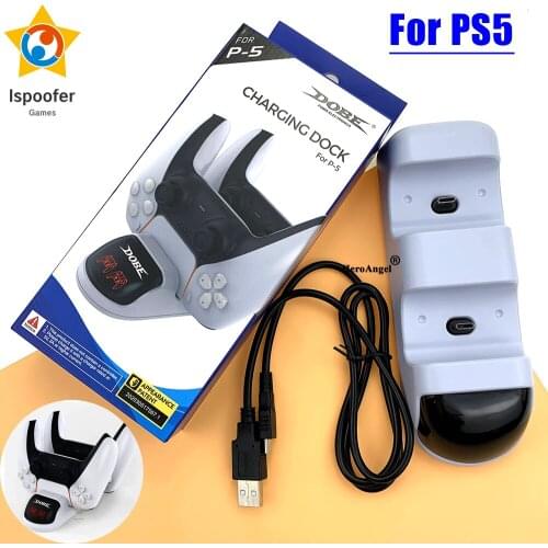 For PS5 Controller Charger Dual Type-C Fast Charging Dock Dedicated Power Controller LED Indicator Light for PS5 Joystick Handle
