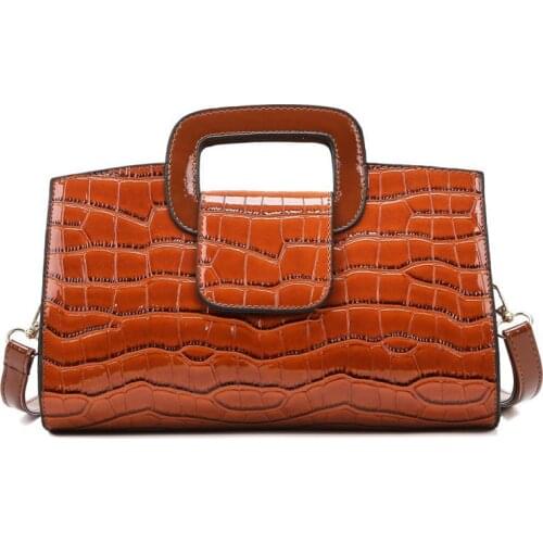 Famous Brand design women Bags Ladies totes handbags fashion lacquered PU leather shoulder bag trendy stone grain messenger bag