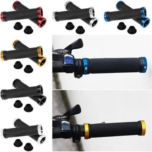 1 Pair Bicycle Handlebar Cover Grips Rubber Soft Anti-Skid Cycling Bike Grips MTB Mountain Road Bike Lock on Handle End Grips