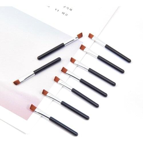 10 PCS Nylon Wood Handle Eyebrow Brush Brown Angle of Obliquity Single Eyebrow Brush Makeup scrub Thrush Brush Cosmetic Aid Tool