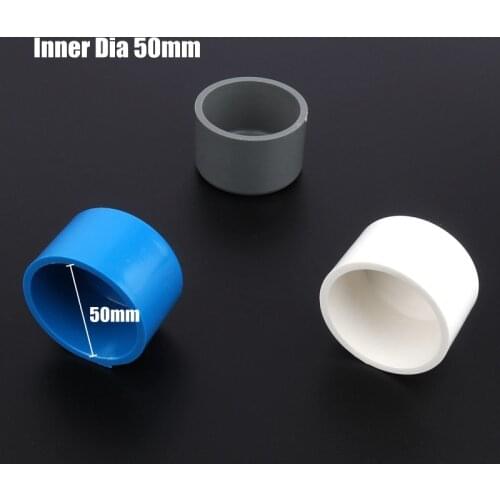 2pcs 50mm PVC Pipe End Cap Garden Water Connectors Aquarium Tank Industrial Water Supply Tube Adapter Drip Irrigation Fittings