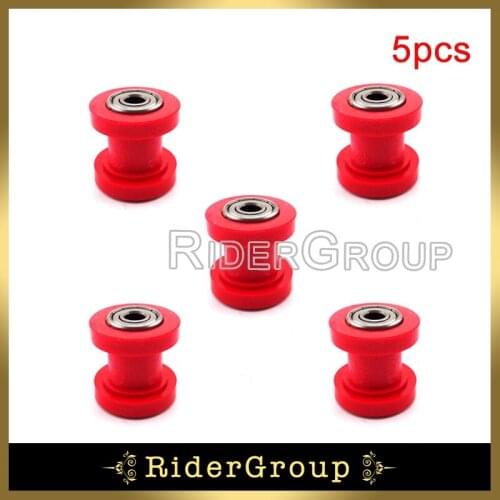 5pcs 8mm Chain Roller Pulley Tensioner For Chinese XR CRF 50 70 TTR SSR Thumpstar Pitsterpro YCF Pit Dirt Bike Motorcycle