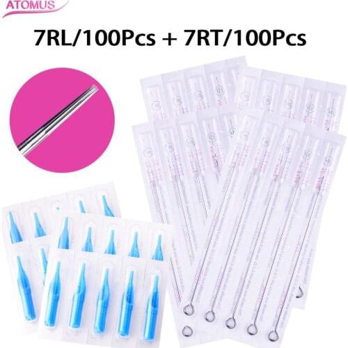 7RL Tattoo Needles Agujas Tatuaje Material De Tatuagem Tattoo Tip Sterilized Frivolite Naalden Aiguille Tatouage Jetable Agulhas