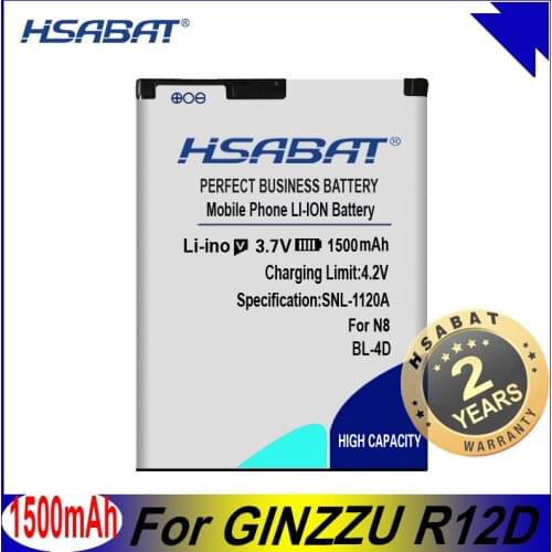 HSABAT R12D 1500mAh Mobile Phone Battery for GINZZU R12D Batteries