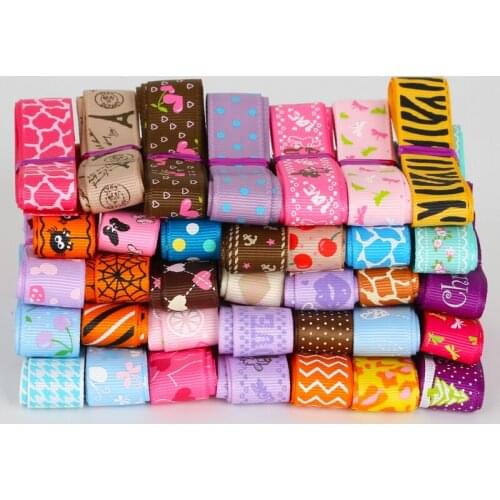 10/15/25mm 20 Yards Grosgrain Satin Ribbon Random Mixed Style for Wedding Party Christmas Decoration DIY Gift Crafts