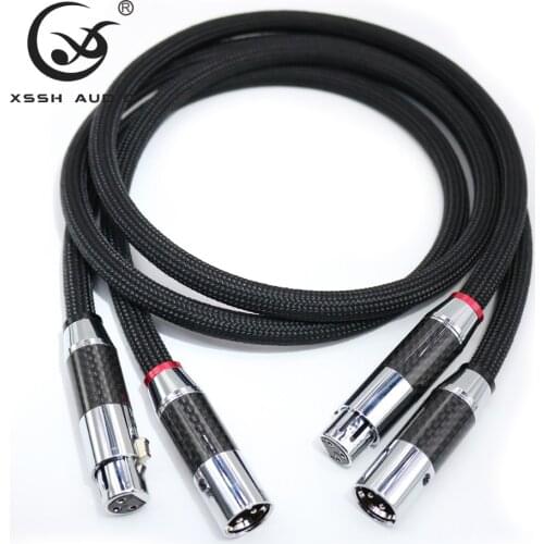 XSSH 1 pair 2pcs Hi-end HIFI FA-220 PVC 2 core Pure Copper OFC PCOCC Female XLR to Male XLR Audio Cable Cables Wire Line