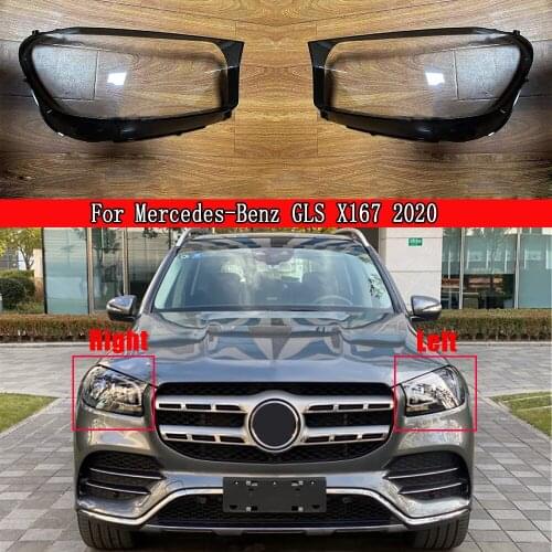 Car Headlamp Cover For Mercedes-Benz GLS X167 2020 Headlight Lens Front Headlamp Cover Lampshade Lampcover Caps Shell Lamp Case