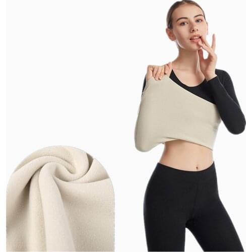 Seamless Warm Underwear Set Double Velvet Pajamas Suit Thicken Self-Heating Tight Winter Women Bottoming Sleepwear Pijamas 3XL