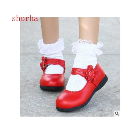 Fashion red Girls Leather Shoes Autumn Flower Sandals New Children wedding Shoes Princess Sweet shoes For Girls size 26-36