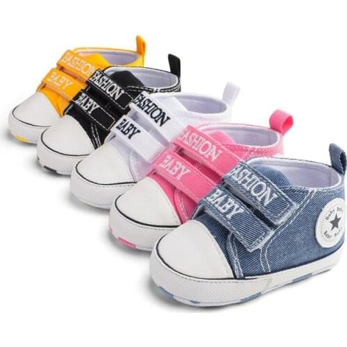 Brand New Toddler Infant Newborn Kids Baby Boys Canvas Soft Sole Crib Sneakers Shoes Fashion Baby Shoes 0-18M