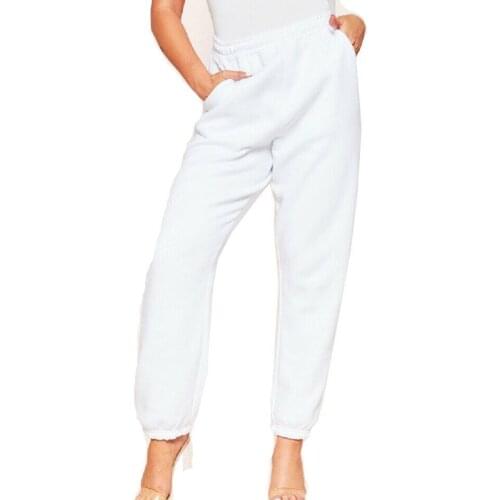 Casual Loose Sweatpant Women Elastic Waist Baggy Trouser For Women Loose Solid Harem Pants