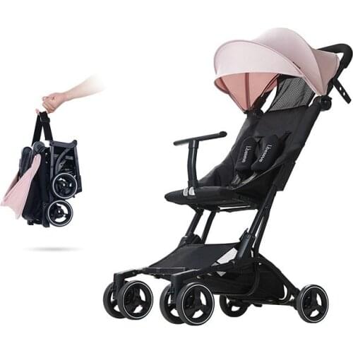 Baby Stroller Infant Travel Pram Ultra-light Portable Folding Umbrella Stroller Four-wheeled Baby Carriage PramLeather Stroller