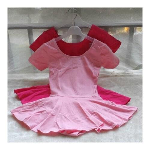 Summer Short Sleeve Cotton Children Ballet Dancing Dress Girl Professional Ballet Tutus Kids Dance Skirt Practise Dancer Wear 18