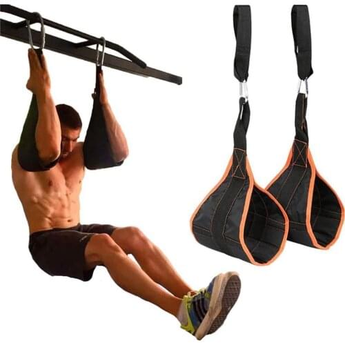 2PCS Home Abdominal Muscle Training Slings Straps Pull-ups Leg Hanging Raiser Gym Fitness Exercise Tools