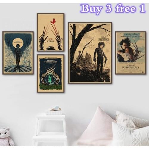 Edward Scissorhands Johnny Depp Movie work Vintage Paper Poster Wall Painting Home Decoration