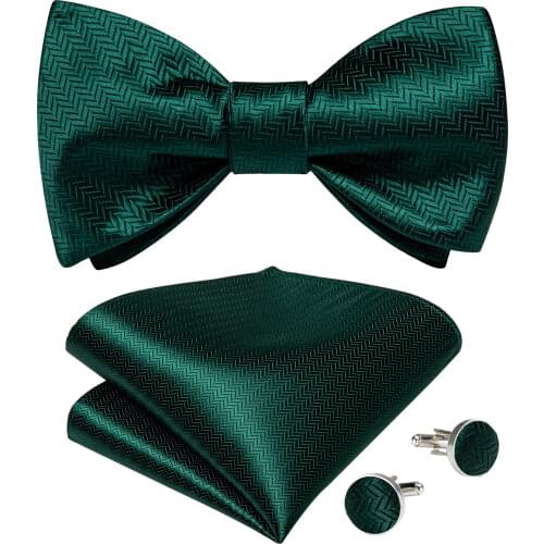 Formal Dress Bow Tie Self Tie Bowtie Men Blue Paisley Wedding Bow Tie Set Handkerchief Cufflinks Tuxedo Butterfly Tie DiBanGu