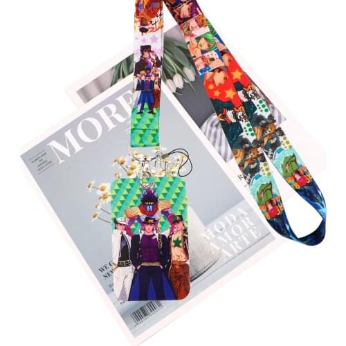 JY183 Anime Bizarre Adventure Lanyard Car Keychain Personalise Office ID Card Cover Key Ring Badge Holder Jewelry