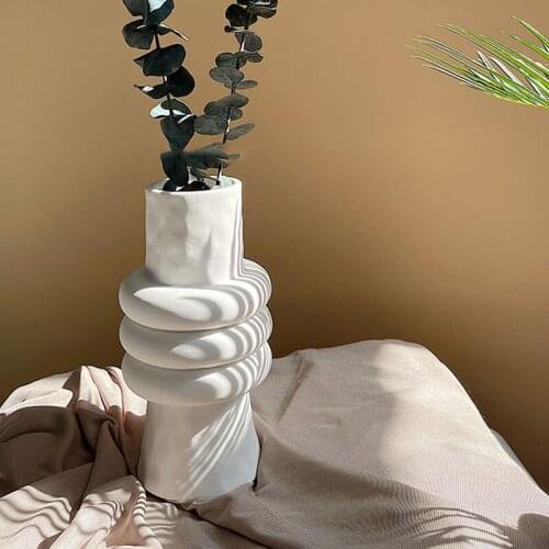 Nordic Ins Ceramics Vase Home Decoration Accessories White Vegetarian Art Vases Dining Table Lower Arrangement Container Crafts