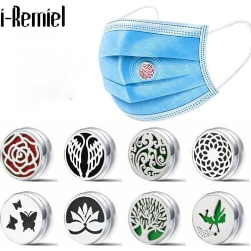 Life Tree Essential Oil Diffuser Clip Brooches for Women Men Aromatherapy Locket Stainless Steel Magnetic Buckle Face Clip