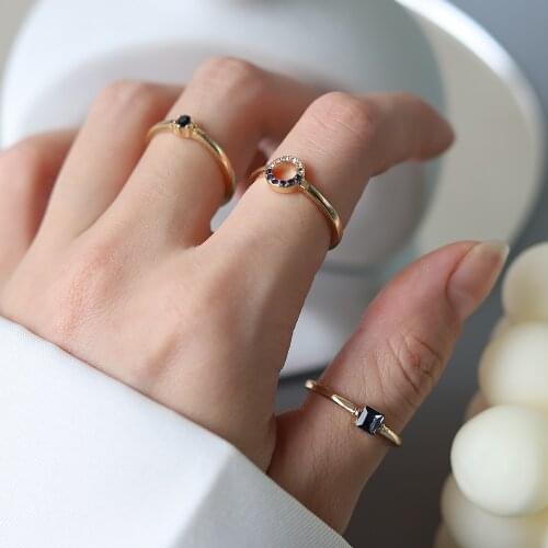 3pcs Diamond Ring Fashion Personality Ins Cold Wind Light Luxury Niche Design High-end Combination Set Female Gift Punk Ring