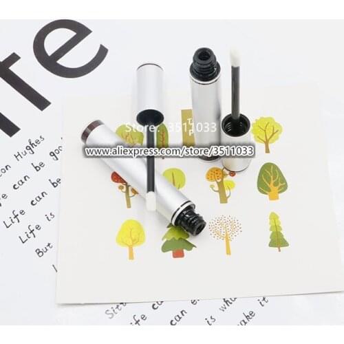 30pcs 50pcs Round Silver Empty Cosmetic Lip Gloss Tube Professional Beauty Silver Liquid Lipstick Bottle Lip Oil Container 3ml