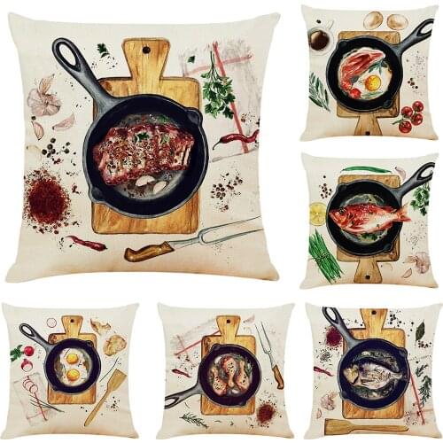 Kitchen Pot Colorful Printed Pillow Case Polyester Cushion Covers Home Decorative Cushions Throw Pillows Bedroom Pillowcase