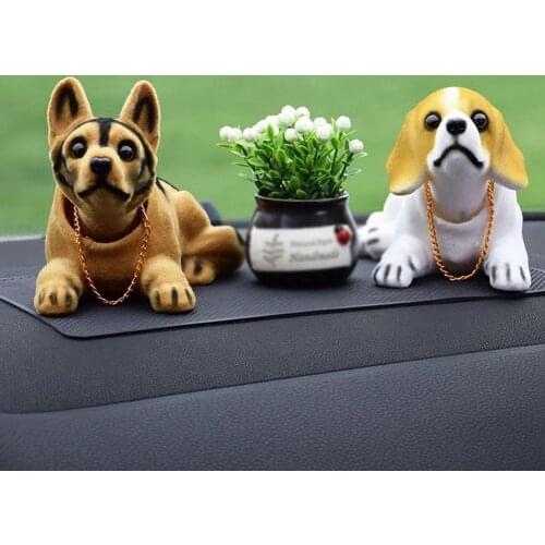 Doll Dog Shaking Head Resin Simulation Car Dog Toy Dashboard Decoration Car Ornament Cute Car Accessories Girls Women