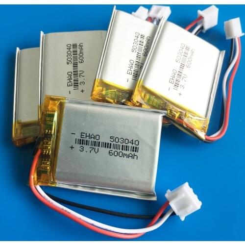 5 pcs JST XHR 2.54mm 3pin 3.7V 600mAh lipo polymer lithium Rechargeable battery for MP3 GPS DVD bluetooth ebook camera 503040