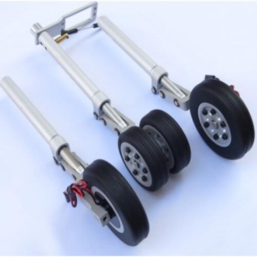 Metal Retractable Landing Gear 10mm/12mm Traction Wheel Brake Retracting Landing Gear Set for Fixed-wing Aircraft All model Set