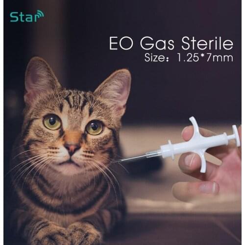 80pcs) Iso Fdx-b Animal Fish Mini Microchip Syringe 1.25*7mm Dog id chip Syringe plastic rfid injector with rfid glass tag