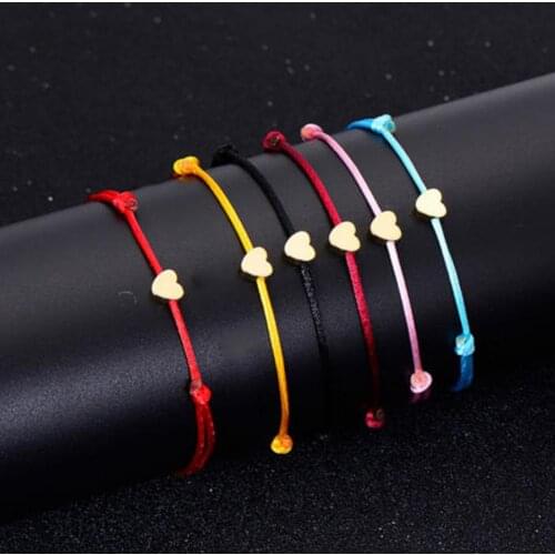 Fashion Women Heart Charm Rope Lucky Bracelet Bangle Adjustable Jewelry Gift