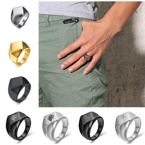 Mens Flat Top Quartz Ring Mens Jewelry Stainless Steel Vintage Oxidation Gray Mens Jewelry Jewelery