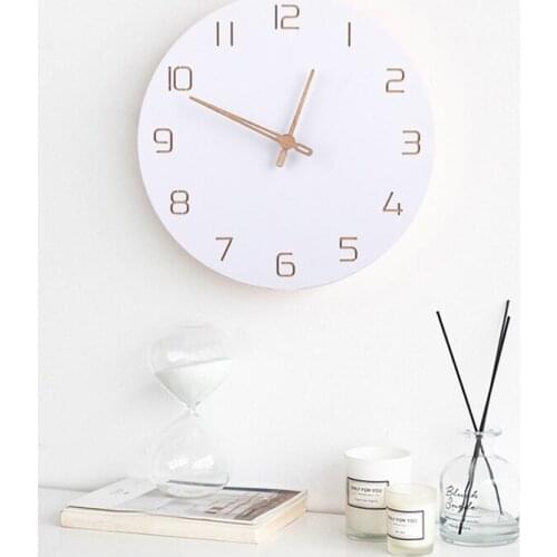 Nordic 3D Wooden Large Wall Clock Modern Design Home Decor Bedroom Silent oclock Nixie Watch Wall Kids Clock