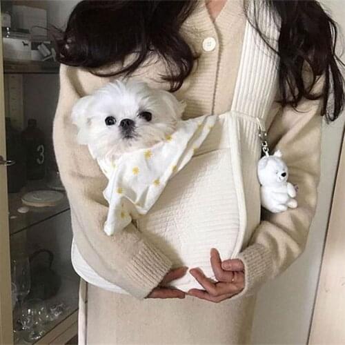 Dog Carrier Outdoor Travel Handbag Fashion Canvas Shoulder Bag Slings Pet Travel Tote Carrying Small Dog Cat Pug Pet Supplies